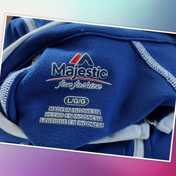 MAJESTIC FAN FASHION CHICAGO CUBS 1/4 ZIP TOP LIGHTLY FLEECE LINED SIZE LARGE - Picture 2 of 4